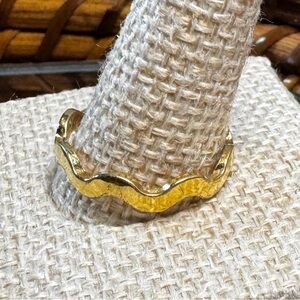 Genuine Avon Gold Tone Wavy Band size 8.5 Ring